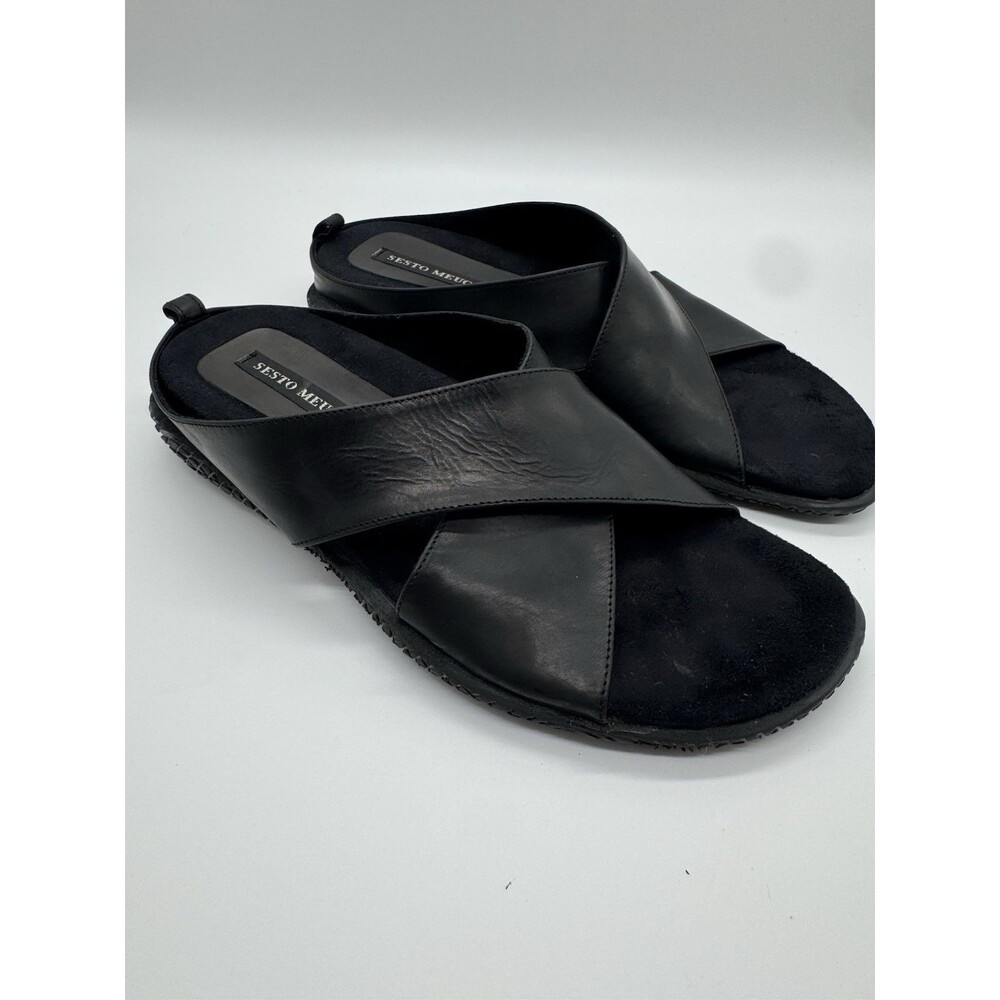 Sesto Meucci Black Sandals Made in Italy slides women size 8